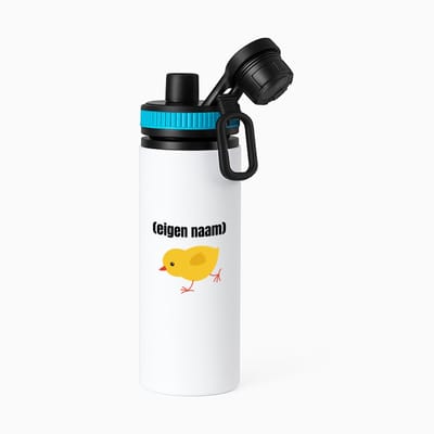 Hacebo® - kuiken met eigen naam waterfles met draaidop blauw - Kuiken - kuiken liefhebbers - iemand die houdt van kuikens - verjaardag - cadeau - kado - water fles - 850ML