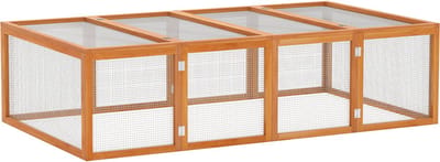 PawHut Konijnenhok - Hout - 181x100x48cm - Bruin