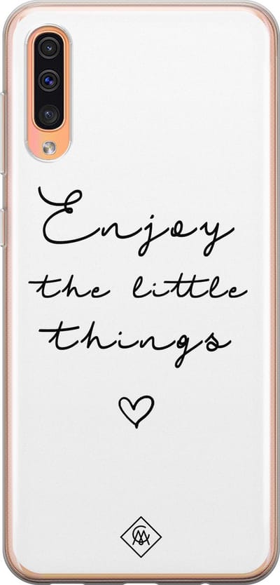 Casimoda® hoesje - Geschikt voor Samsung A50/A30s - Enjoy Life - Backcover - Siliconen/TPU - Zwart