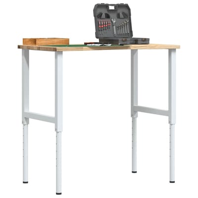 vidaXL - Werkbank - 100x60x(71,5-98) - cm - massief - eikenhout
