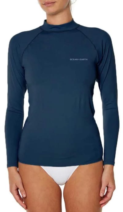 Ocean & Earth Waves Rash Guard Met Lange Mouwen Blauw 12 Years Meisje