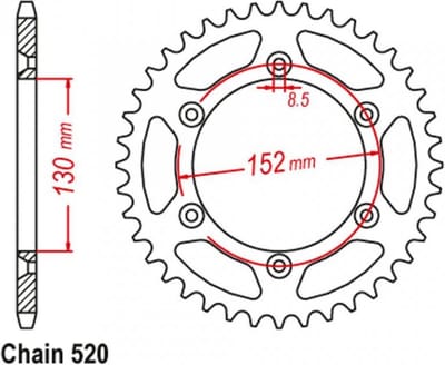 Couronne de transmission Esjot pour moto Aprilia 450 RXV 2006 à 2014 48 dts P520