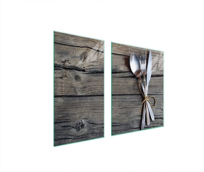 TMK ArtDeko - Glasscherm voor kookplaat - 90x52 cm - Bestendig tegen hitte - Snijplankfunctie