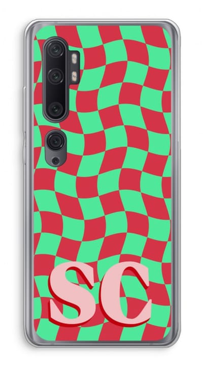 Gepersonaliseerd - Case Company® - Hoesje geschikt voor Xiaomi Mi Note 10 hoesje - Grid Monogram - Soft Cover Telefoonhoesje - Bescherming aan alle Kanten en Schermrand