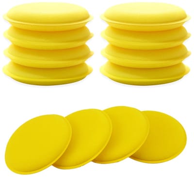 TOVBMUP Polijstspons - Autopolijstpads - Wax applicator sponzen - Zachte schuim applicatorpads - Voor het reinigen van auto's, voertuigen, autoglas - Geel - 12 stuks