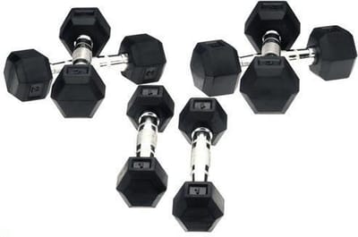 Hexa Dumbells - 2 x 3 kg - Zilver/Zwart