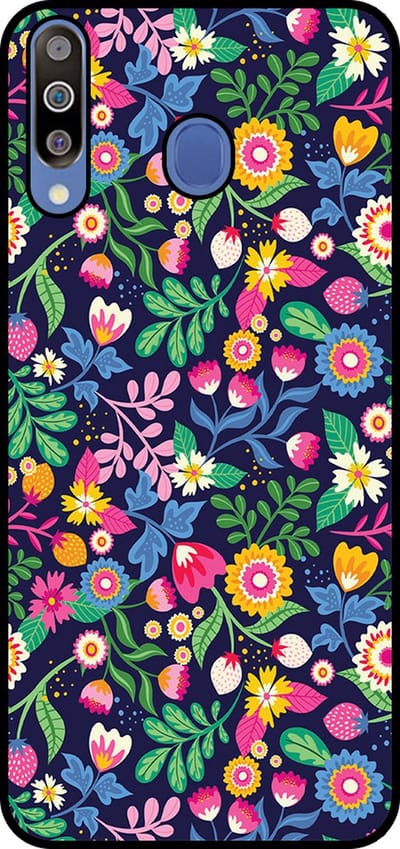 Smartphonica Telefoonhoesje Geschikt voor Samsung Galaxy M30 met bloemen opdruk - TPU backcover case flower design geschikt voor Samsung Galaxy M30