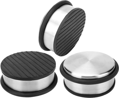 3-Pack RVS Deurstoppers, 1.25kg Zware Deurstoppers met Rubber Ringen, Duurzaam en Stijlvol Ontwerp voor Binnen en Buiten