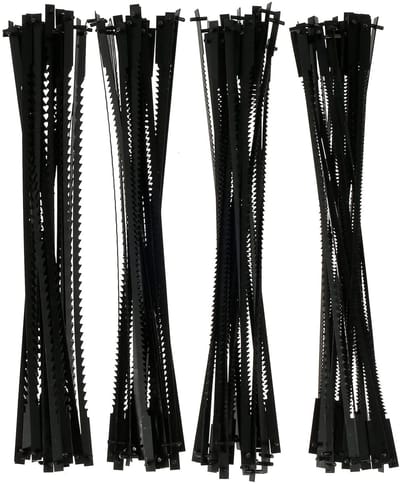 Figuurzaagbladen Set - Metaal Hout Plastic - Precisie Zagen - 80 Stuks Diverse TPI - 127 mm Lengte - Zwart