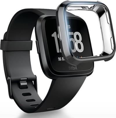 Strap-it TPU case protectie - zwart bescherm hoesje geschikt voor Fitbit Versa 1 - zwarte beschermhoes voor Fitbit Versa