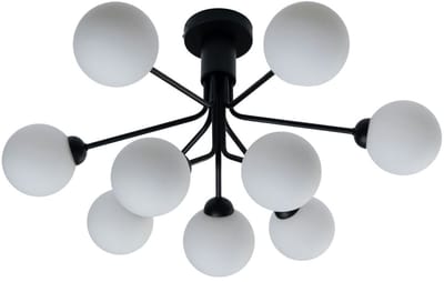 Kosilum - Audrey - Lamp - Zwart en Wit - Metaal en glas