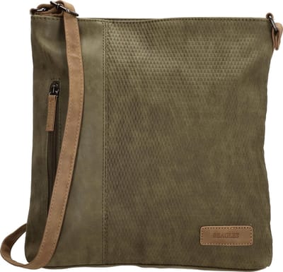 Beagles Brunete Schoudertas Dames - Crossbodytas met verstelbare schouderband - Tas van Imitatieleder met ritssluiting - Olijfgroen