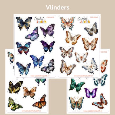 Bullet Journal Stickers - Planner Agenda Stickers - Vlinders stickers - 4 stickervellen - Dieren - Scrapbook stickers - Deco stickers - Butterfly stickers - volwassenen en kinderen