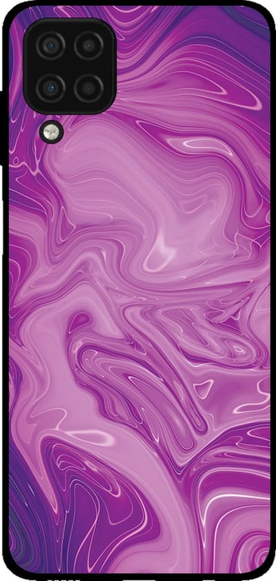 Smartphonica Telefoonhoesje voor Samsung Galaxy A12 met marmer opdruk - TPU backcover case marble design - Paars geschikt voor Samsung Galaxy A12