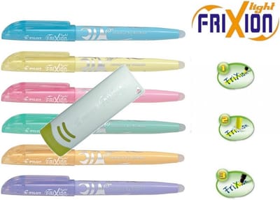 Set van 6 Pastel Markeerstiften met Gum en Remover - Uitwisbare Texten