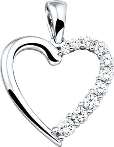 The Jewelry Collection Hanger Hart Zirkonia - Zilver