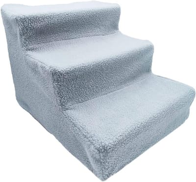 Huisdier Trapladder - Honden Trapje - Huisdieren Helpen - Stabiele Driehoeksstructuur - 45 x 35 x 30 cm - Grijs