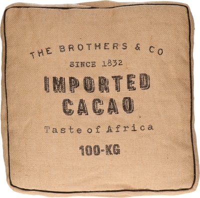 Atmosphera Vloerkussen Cacao - Jute - katoen - 40 x 40 x 12 cm - vierkant - extra dik - matraskussen/zitkussen