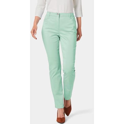 Satijnen katoenen broek LOUISA COMFORT+ - mintgroen - Gr. 42 van Goldner Fashion