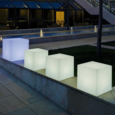 Newgarden Lamp op zonne-energie Cuby kubus, hoogte 20 cm