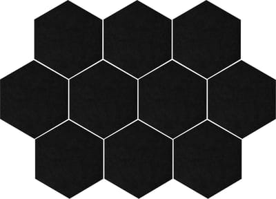 QUVIO Memobord Hexagon bulletin / Wandborden / Planborden / Wand organizer - Set van 10 tegels - Zwart