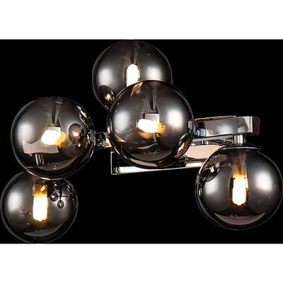 Maytoni Dallas wandlamp met 5 glasbollen, chroom