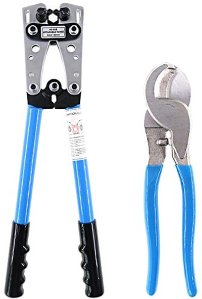 Kabel Crimper en Snijgereedschap Set voor 10-1 AWG Draad - Ergonomisch en Efficiënt