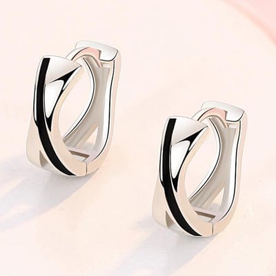 Nieuwe 925 Sterling Zilveren Creolen Zwarte Patroon Oorbellen Vrouwen Mode Koreaanse Zilveren Sieraden Hot Sale Sieraden white