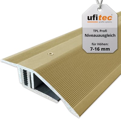 Vloerprofiel Aluminium - Aanpassingsprofiel Vloer - Vloer afwerken - Automatisch hoogteverstelbaar - 270 cm lengte - Goud