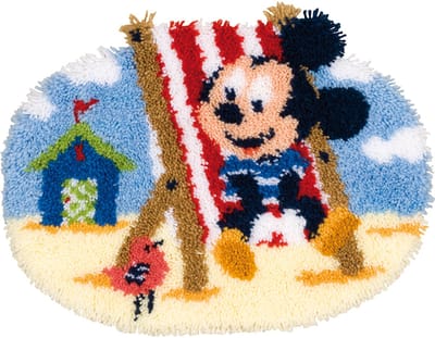 Vervaco - Knoopvormtapijt kit - Disney Mickey in strandstoel - PN-0144837 - Borduren - Borduurpakket - Borduurpakket volwassenen - Borduurpakket kind