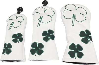 Premium PU Lederen Golf Accessoire - 3 Stuks Houten Hoofddeksels met Pluche Voering voor Bescherming en Comfort
