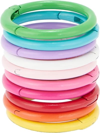 10 Stuks Trigger Spring O-Ringen, Metalen Ronde Split Carabiner Clip voor Sleutelhangers, Handtassen en DIY Decoraties