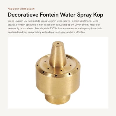 Dailygoods- Fontein - Decoratieve Fonteinspuitmond - Gemakkelijk te installeren - Verschillende maten - Porous Scattering - Waterstraal effect