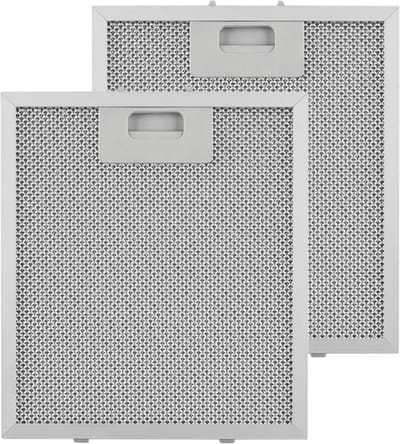 Klarstein Aluminium vetfilter - Vervangfilter, Reservefilter, 2 x filter, Kliksluiting, 23 x 26 x 0,9 cm, ca. 145 g, afwasbaar, Aluminium, voor Klarstein afzuigkappen, zilver