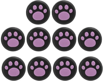Allecto - Silicone Thumb Grip - Gaming Accessoire - Cute Cat Claw Design - Roze poot op zwart - Comfortabel en Nauwkeurig - Voor Gaming Console - G..