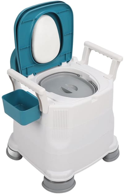 Dailygoody - Verstelbare Portable Toilet Stoel met Armsteunen - Veilig en Comfortabel