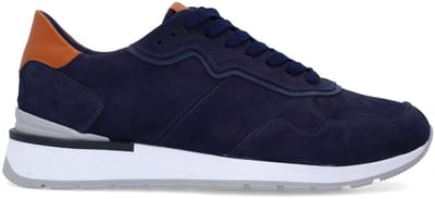 No Stress - Heren - Donkerblauwe nubuck sneakers - Maat 41