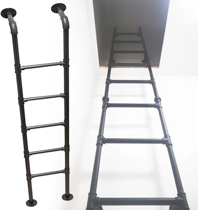 Metalen Vlizotrap - Hangende Ladder - Veilige Toegang Creëren - Ruimtebesparend Ontwerp - Tot 300 cm Hoog - Zwart