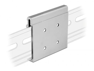 Delock Aluminium Mounting Clip for DIN Rail (4 mounting holes)