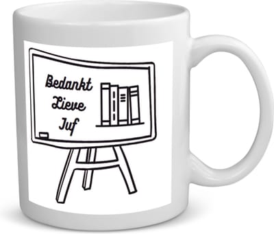 Bedankt voor alles juf Mok met opdruk Docent cadeau - Meester en juffen dag - cadeautjes - Juffendag cadeau - cadeau Juf - einde schooljaar - afscheid- 350 ML inhoud