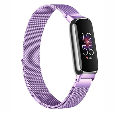 Horlogebandje - Geschikt voor Fitbit Inspire 3 - Milanees smartwatch bandje - Watchband - Verstelbaar - Magnetisch - Metaal - Lila/paars - Jonyx