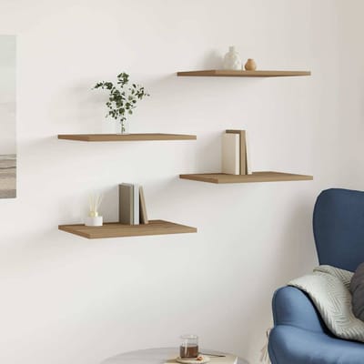 vidaXL - Wandschappen - 4 - st - 40x30x1,5 - cm - bewerkt - hout - artisanaal - eiken