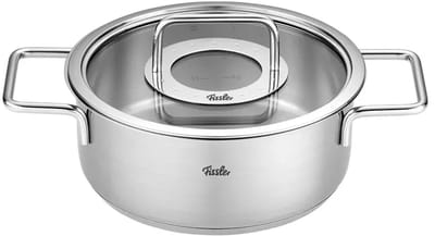 Fissler Pure Collection - RVS Kookpan Laag met Glasdeksel - 3.9 Liter - 24cm