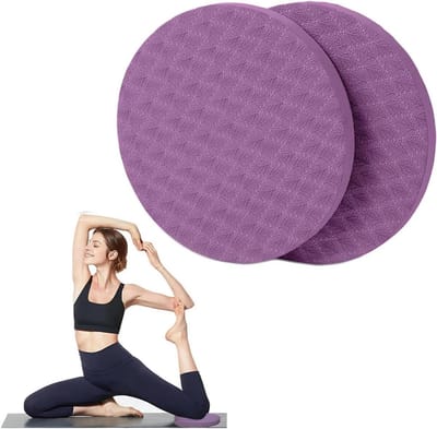 Yoga Kniebeschermers - Steunkussens - Oefeningen Comfortabel - Dubbelzijdig Antislip - 17.5 cm - Donkerpaars