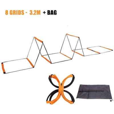Dual-Purpose Voetbal Training Jump Ladder Multifunctionele Agility Ladder Snelheidstraining Coördinatie Voetwerk Voetbaluitrusting orange