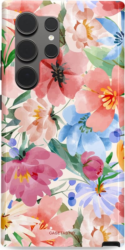 Casetastic Hoesje Geschikt voor Samsung S24 Ultra - Stijlvolle Beschermende Duo-layer Case - Tuin van tinten