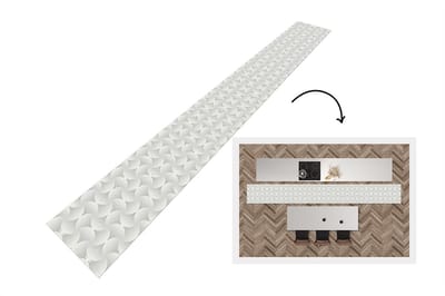 Keukenloper 400x50 cm - Keukenmat vinyl Patronen - Zilver - Retro - Keukenmatten loper - Keuken vloerkleed tapijt