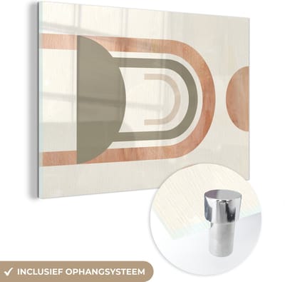MuchoWow® Glasschilderij 60x40 cm - Schilderij acrylglas - Cirkel - Abstract - Design - Foto op glas - Schilderijen