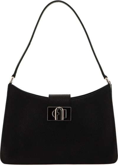FURLA Leren Schoudertas 1927 Soft Shoulder Bag Nero Zwart