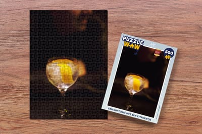 Puzzel Een Gin tonic met een citroentje - Legpuzzel - Puzzel 500 stukjes